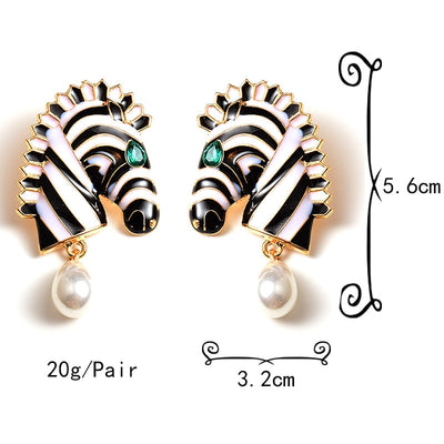 Zebra of designer parel oorbellen