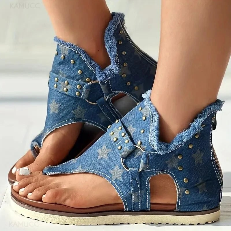 Ida - Casual denim sandalen voor dames